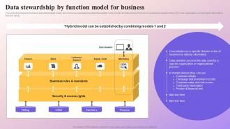 Data Stewardship By Function Model For Business Data Subject Area Stewardship Model
