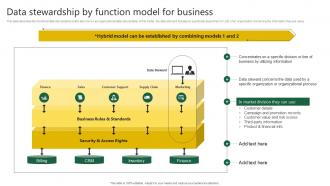 Data Stewardship By Function Model For Stewardship By Project Model