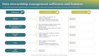 Data Stewardship Management Softwares And Features