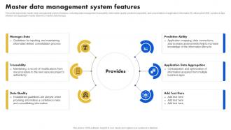 Data Stewardship Model Master Data Management System Features