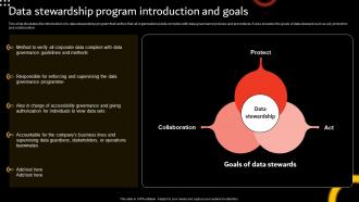 Data Stewardship Program Introduction And Goals Stewardship By Function Model