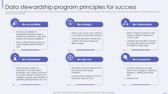 Data Stewardship Program Principles For Success Ppt Outline Picture