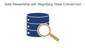 Data Stewardship With Magnifying Glass Colored Icon In Powerpoint Pptx Png And Editable Eps Format