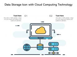 Data storage icon with cloud computing technology