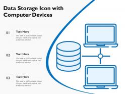 Data storage icon with computer devices