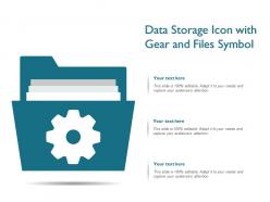 Data storage icon with gear and files symbol