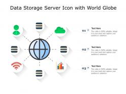 Data storage server icon with world globe