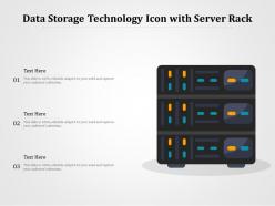 Data storage technology icon with server rack