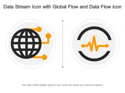 Data stream icon with global flow and data flow icon