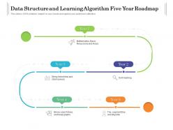 Data structure and learning algorithm five year roadmap