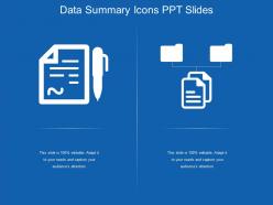 Data summary icons ppt slides