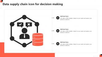 Data Supply Chain Icon For Decision Making
