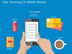 Data technology on mobile devices flat powerpoint design