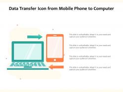 Data transfer icon from mobile phone to computer