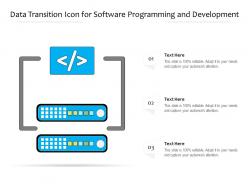 Data transition icon for software programming and development