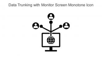 Data Trunking With Monitor Screen Monotone Icon In Powerpoint Pptx Png And Editable Eps Format