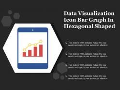 Data visualization icon bar graph in hexagonal shaped