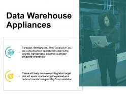 Data warehouse appliances big data installation ppt powerpoint presentation inspiration deck