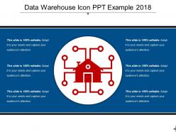 Data warehouse icon ppt example 2018
