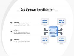 Data warehouse icon with servers