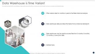 Data Warehouse Is Time Variant Analytic Application Ppt Infographics