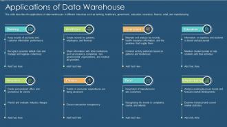 Data warehouse it applications of data warehouse ppt slides rules