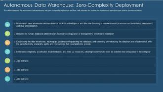 Data warehouse it autonomous data warehouse zero complexity deployment