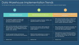 Data warehouse it data warehouse implementation trends ppt slides elements