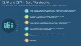 Data warehouse it olap and oltp in data warehousing ppt slides outfit