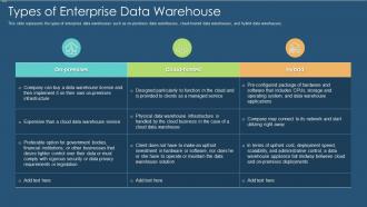 Data warehouse it types of enterprise data warehouse ppt styles files