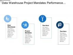 Data warehouse project mandates performance information corporate functions