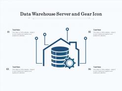 Data warehouse server and gear icon