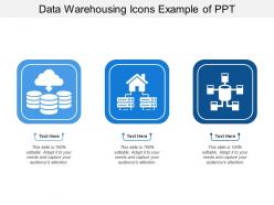Data warehousing icons example of ppt