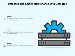 Database and server maintenance with gear icon