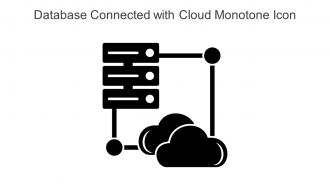 Database Connected With Cloud Monotone Icon In Powerpoint Pptx Png And Editable Eps Format