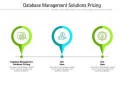 Database management solutions pricing ppt powerpoint presentation visual aids cpb