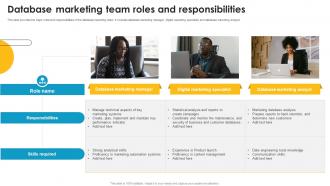 Database Marketing Team Roles And Responsibilities