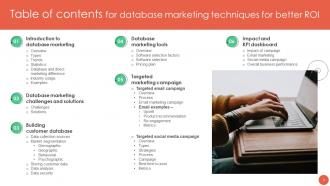Database Marketing Techniques For Better ROI MKT CD V Customizable Professionally
