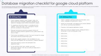 Database Migration Checklist For Google Cloud Platform