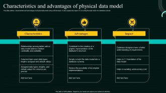 Database Modeling Process Characteristics And Advantages Of Physical Data Model