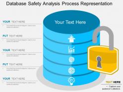 Database safety analysis process representation flat powerpoint design