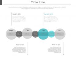 Day based linear timeline for business data powerpoint slides