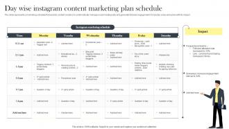 Day Wise Instagram Content Marketing Plan Schedule