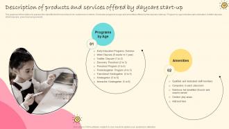 Daycare Center Business Plan Description Of Products And Services Offered By Daycare Start BP SS