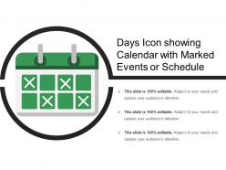 Days icon showing calendar with marked events or schedule