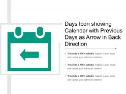 Days icon showing calendar with previous days as arrow in back direction