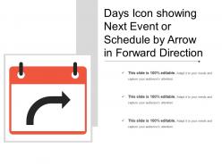 Days icon showing next event or schedule by arrow in forward direction