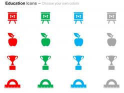 Db blackboard apple trophy scale ppt icons graphics