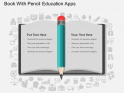 Db book with pencil education apps flat powerpoint design