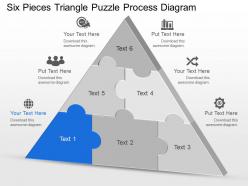 Db six pieces triangle puzzle process diagram powerpoint template